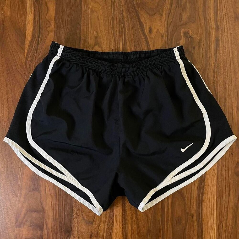 Nike Dri-fit Women's Running Shorts Black White Trim Small